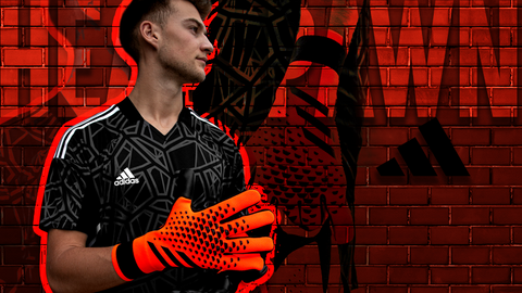 adidas Heatspawn goalkeeper gloves and football boots in bright red