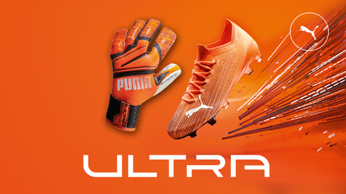 PUMA Ultra goalkeeper gloves and football boots