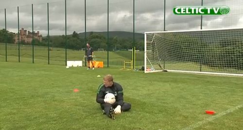 Lernen von den Profis (Celtic Goalkeeper Training)