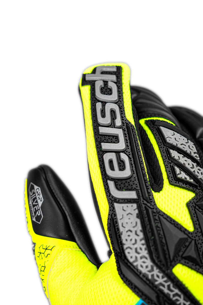 Reusch Attrakt Silver Junior - Guanti Da Calcio Per Bambini Con Schiuma Silver E Taglio Flat - 4