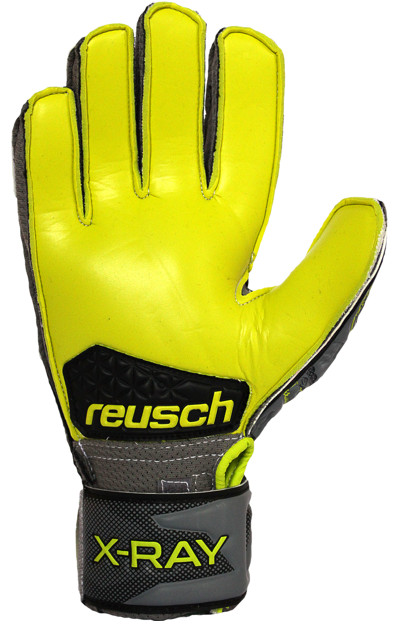 Reusch X-RAY SUPER DURABLE Open Cuff Junior Skull Goalkeeper Gloves Black Fluo Yellow 