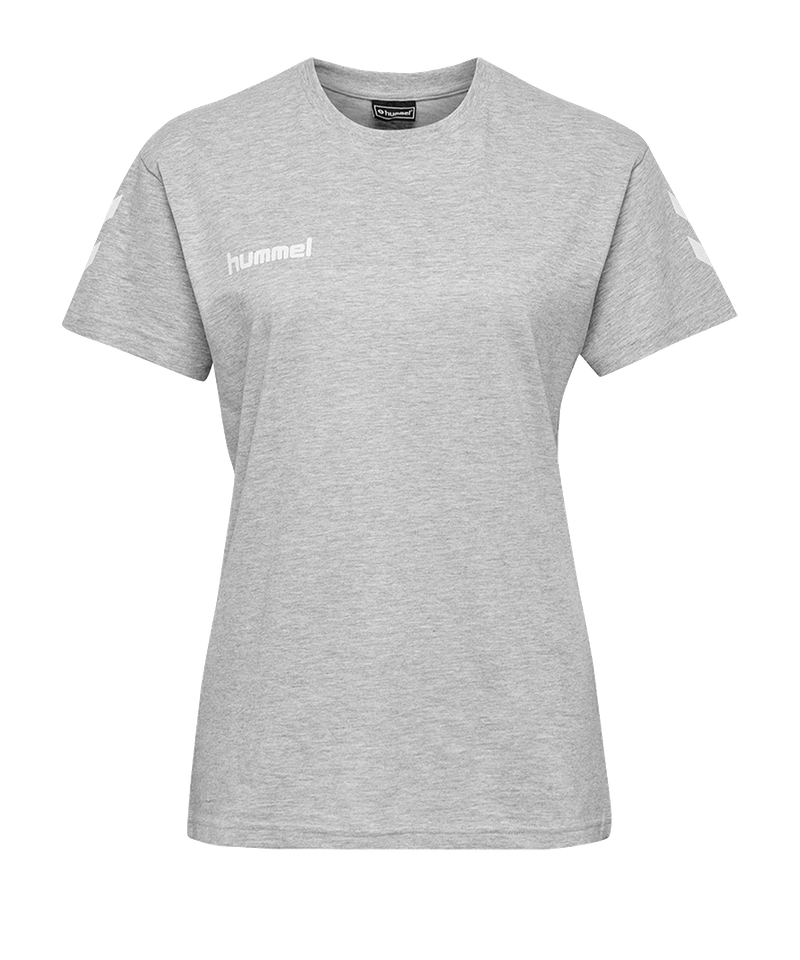 Women - T-Shirt Grau Cotton Hummel