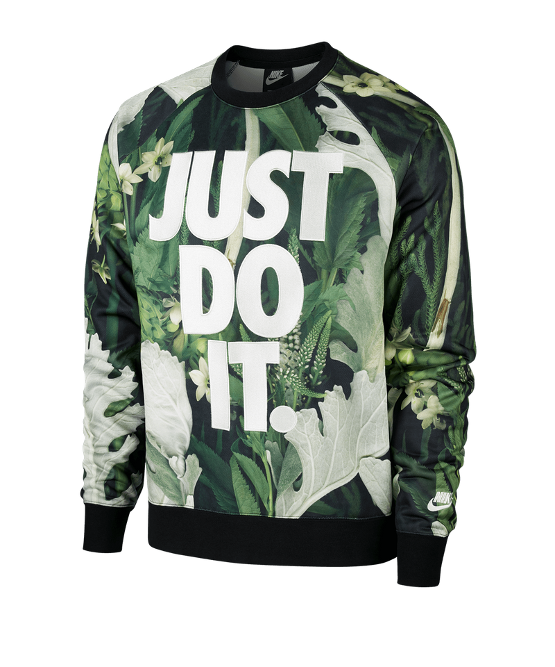 Nike Floral JDI Crew Sweatshirt Gr n