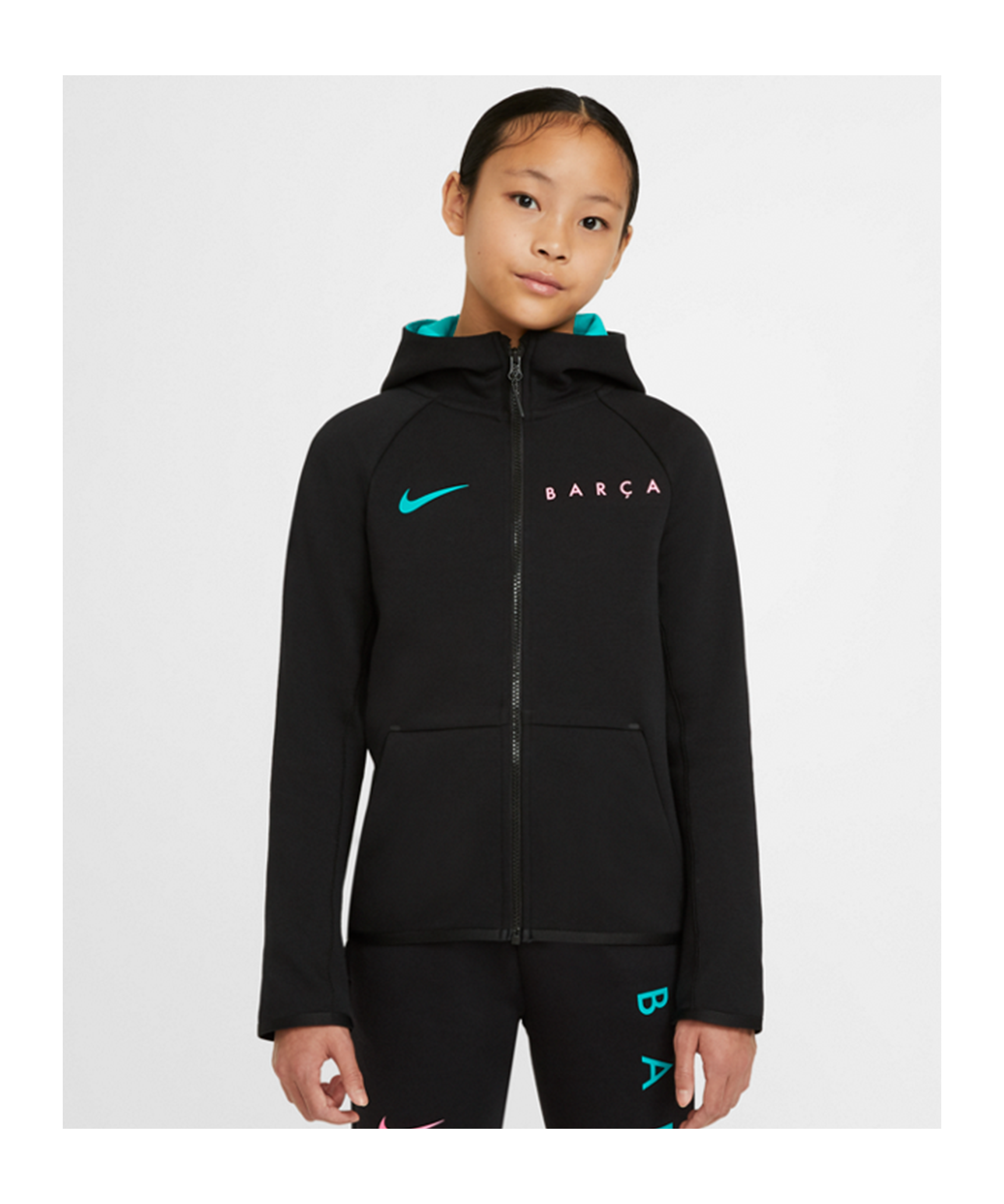 Oven Hol trolleybus Nike FC Barcelona Tech Fleece Full Zip Hoody CL Kids - Black