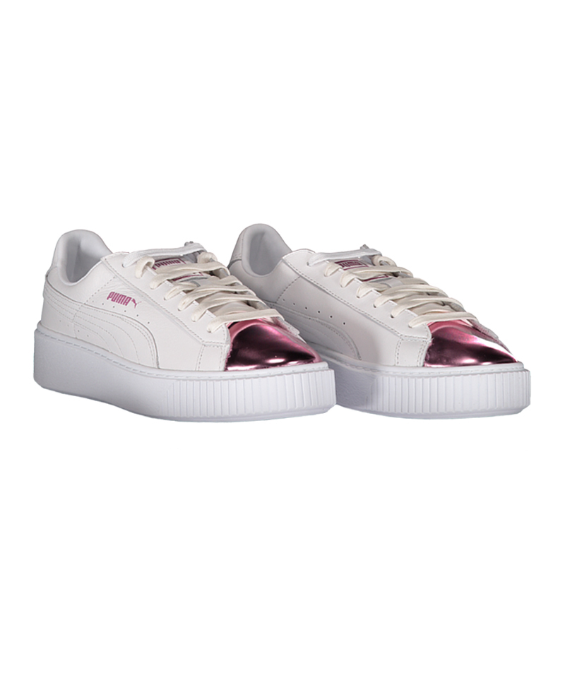 inkt Sleutel morfine PUMA Basket Platform Metallic Sneaker Women - White