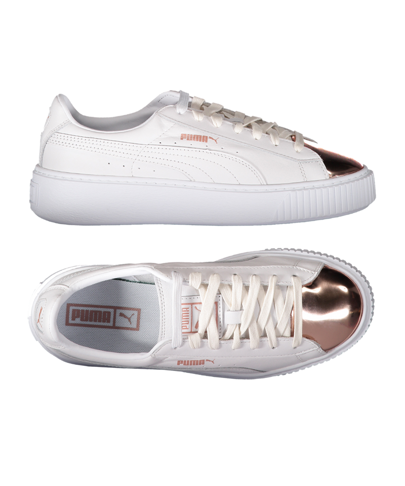 inkt Sleutel morfine PUMA Basket Platform Metallic Sneaker Women - White