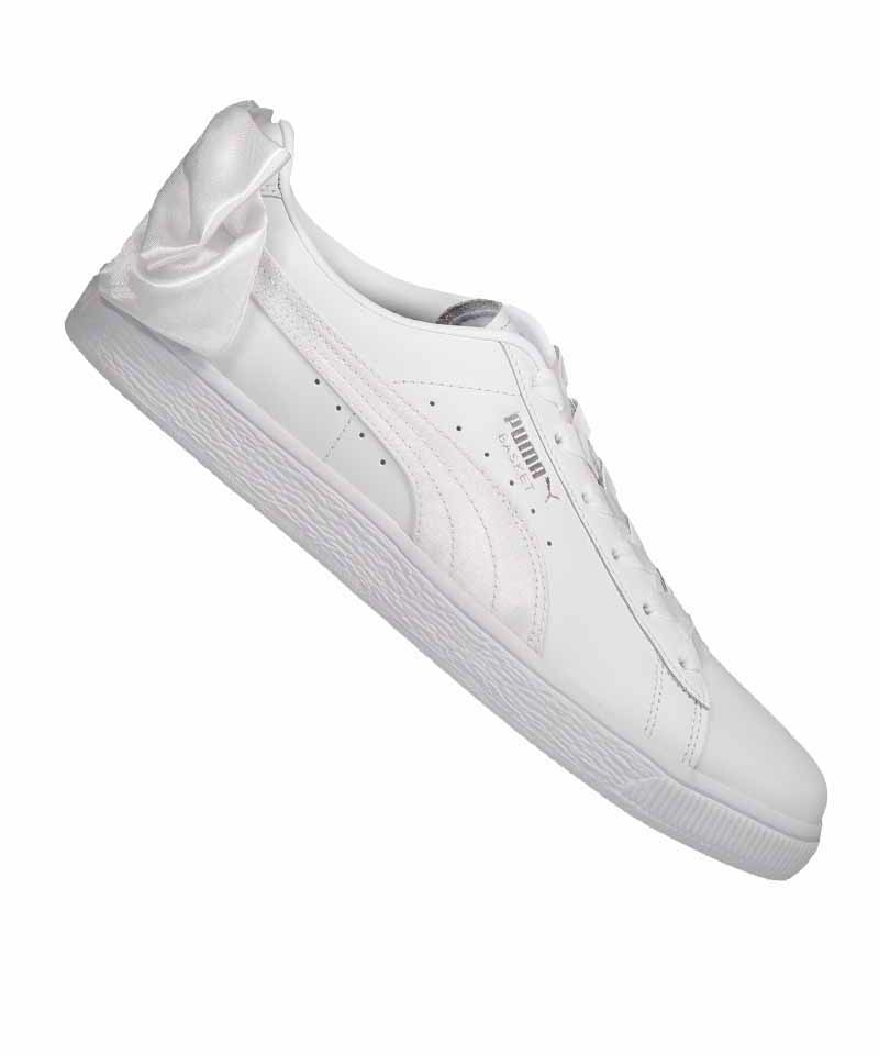 white puma bow sneakers