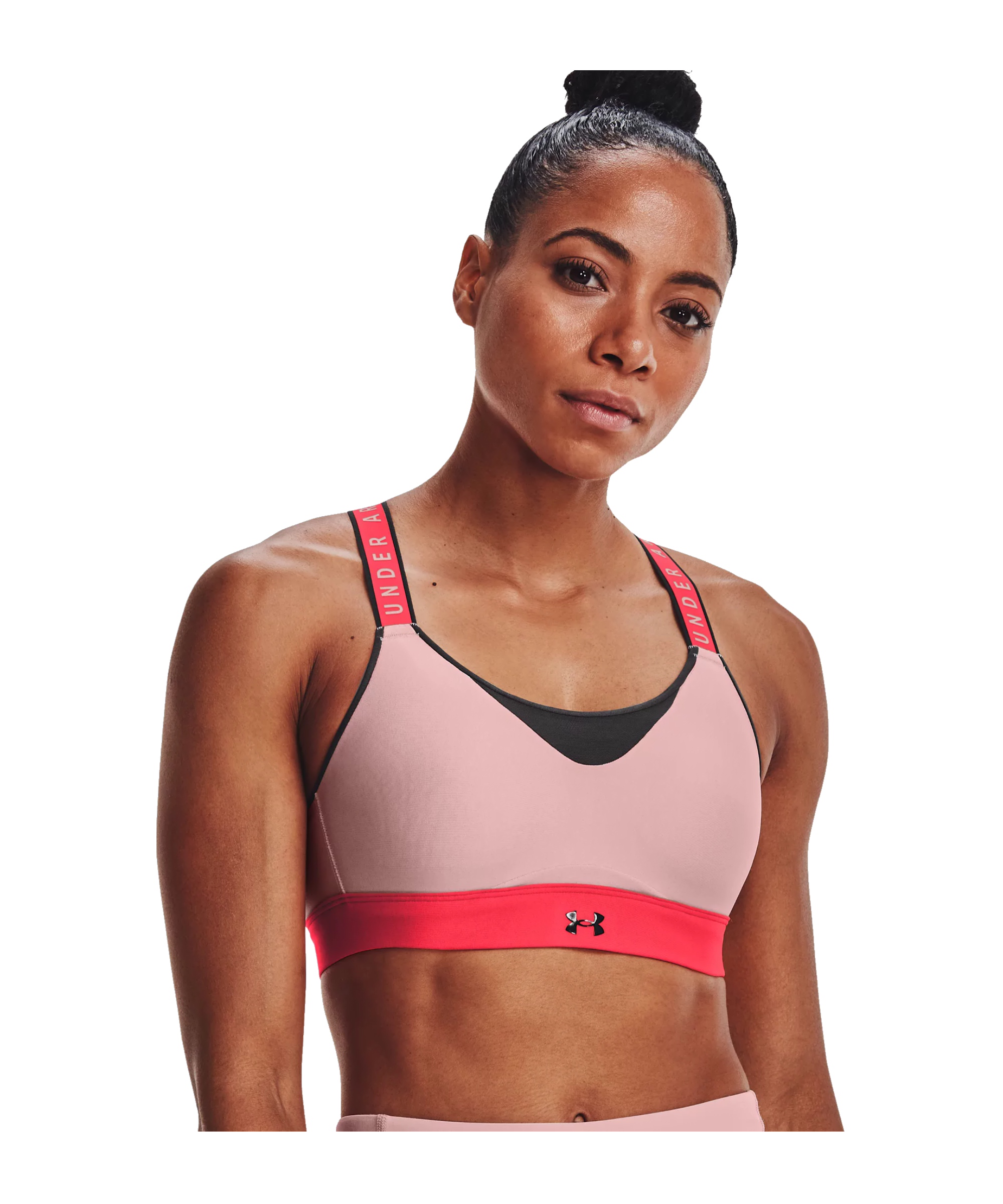 Under Armour Training Infinity mid support sports bra in pink
