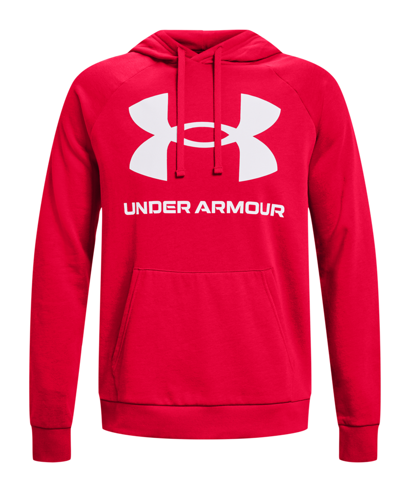 UA Boys' Rival Fleece Big Logo Hoodie Venom Red