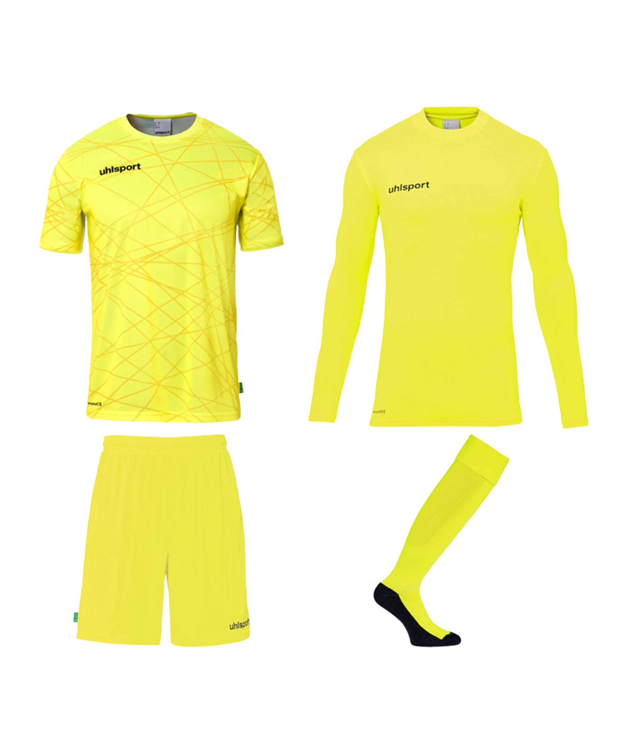 uhlsport - uhlsport GKユニフォーム　XLサイズ　イエロー　昇華プリント　1 uhlsport - uhlsport GKユニフォーム XLサイズ イエロー 昇華