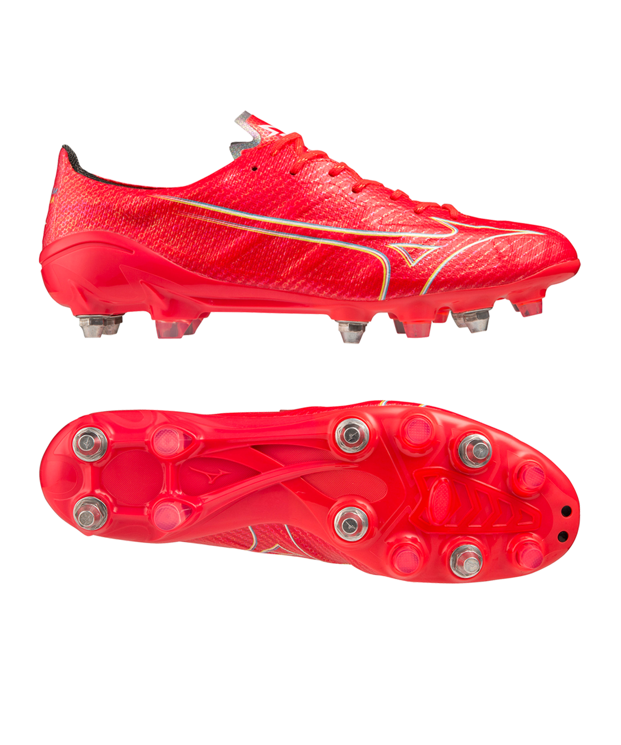 MIZUNO α JAPAN Mizuno Alpha Made In Japan FG - Black/Ignition Red - Mens Boots