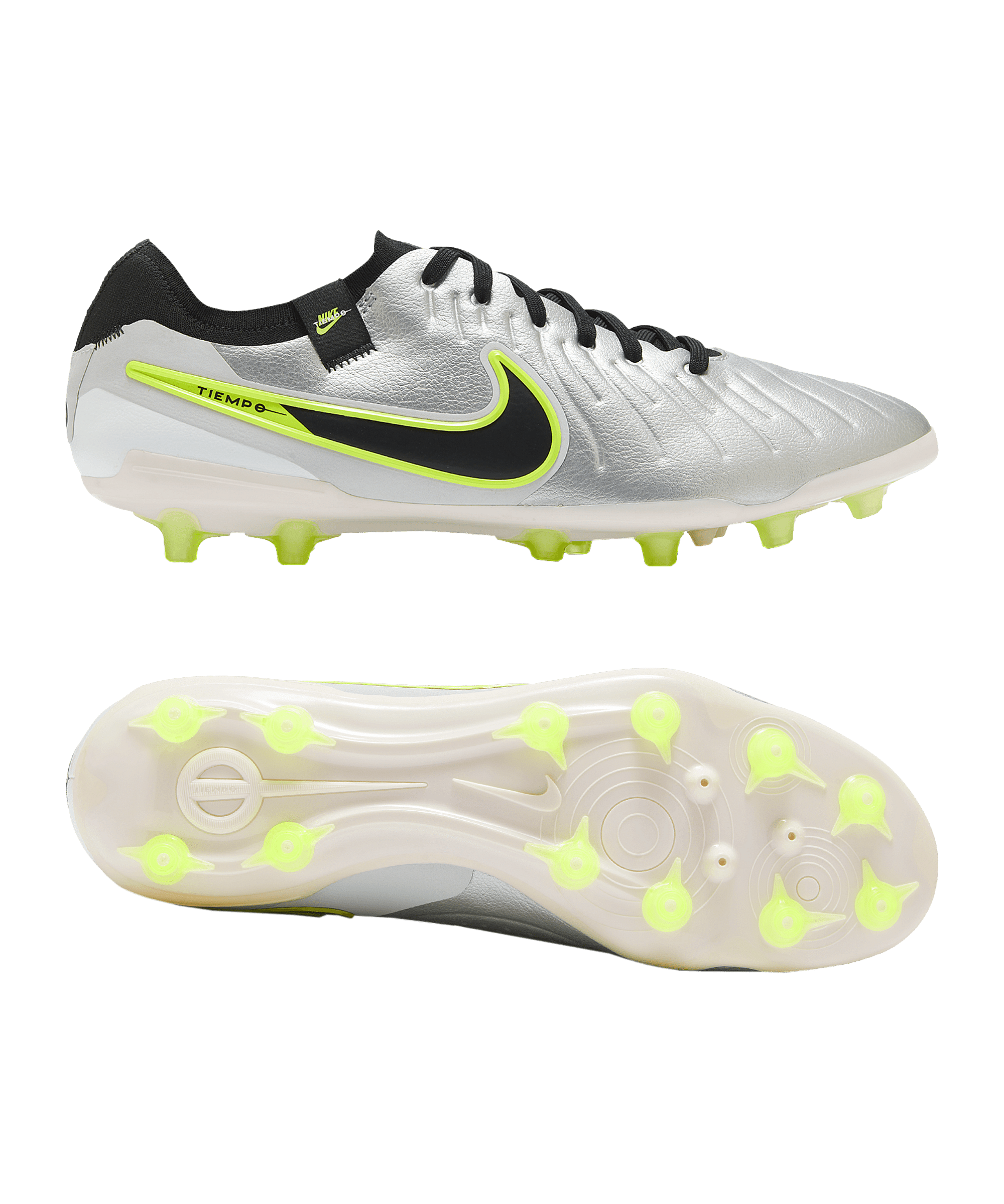 NIKE Tiempo Legend Ⅹ Pro AG-PRO Nike Tiempo Legend X Pro AG - Metallic Silver/Black/Volt