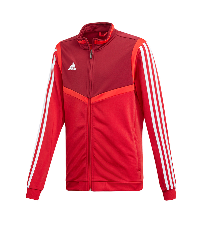 adidas Taped Short Sleeve Track Jacket - Red