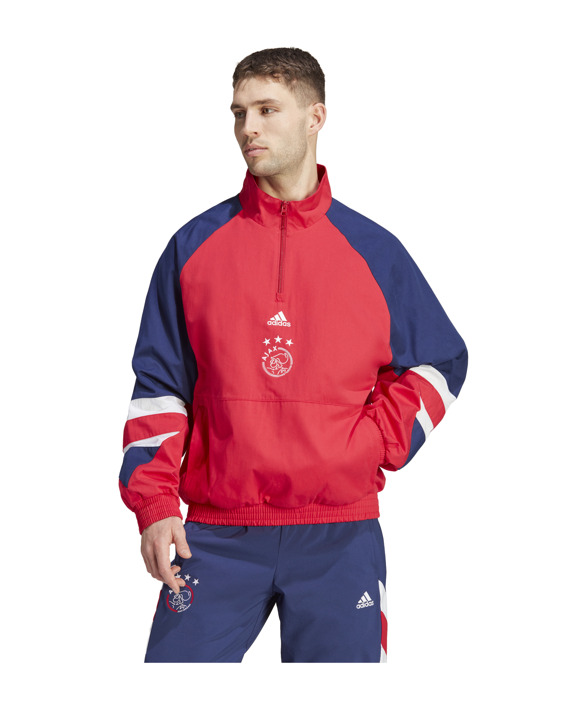 adidas trefoil quarter zip