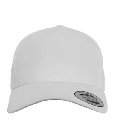 Merch 5 Panel Curved Snapback White