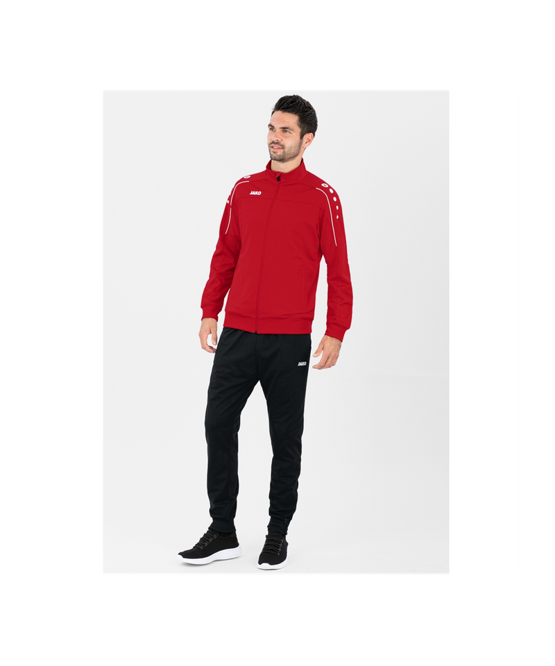 JAKO Classico Pantaloni Uomo Da Calcio - Poliestere, Con Zip E Tasche, Vita Elastica, Neri