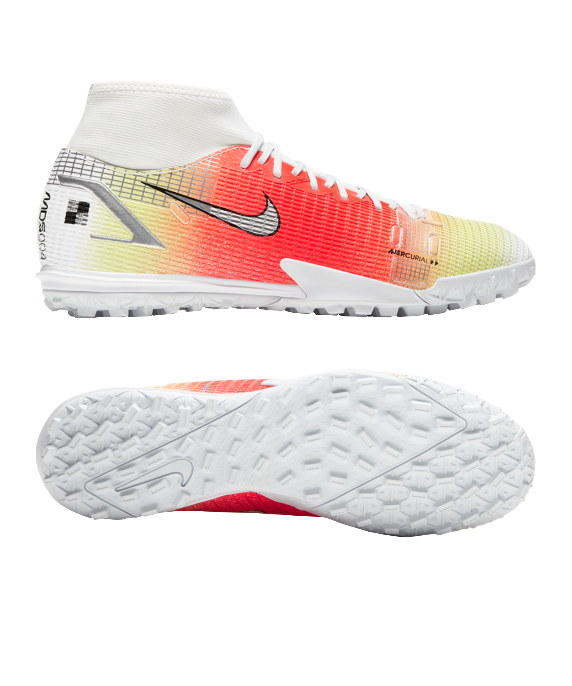 Orange, Yellow and White TF Artificial Turf Soccer Shoes - Elite Nike  Mercurial Superfly 8