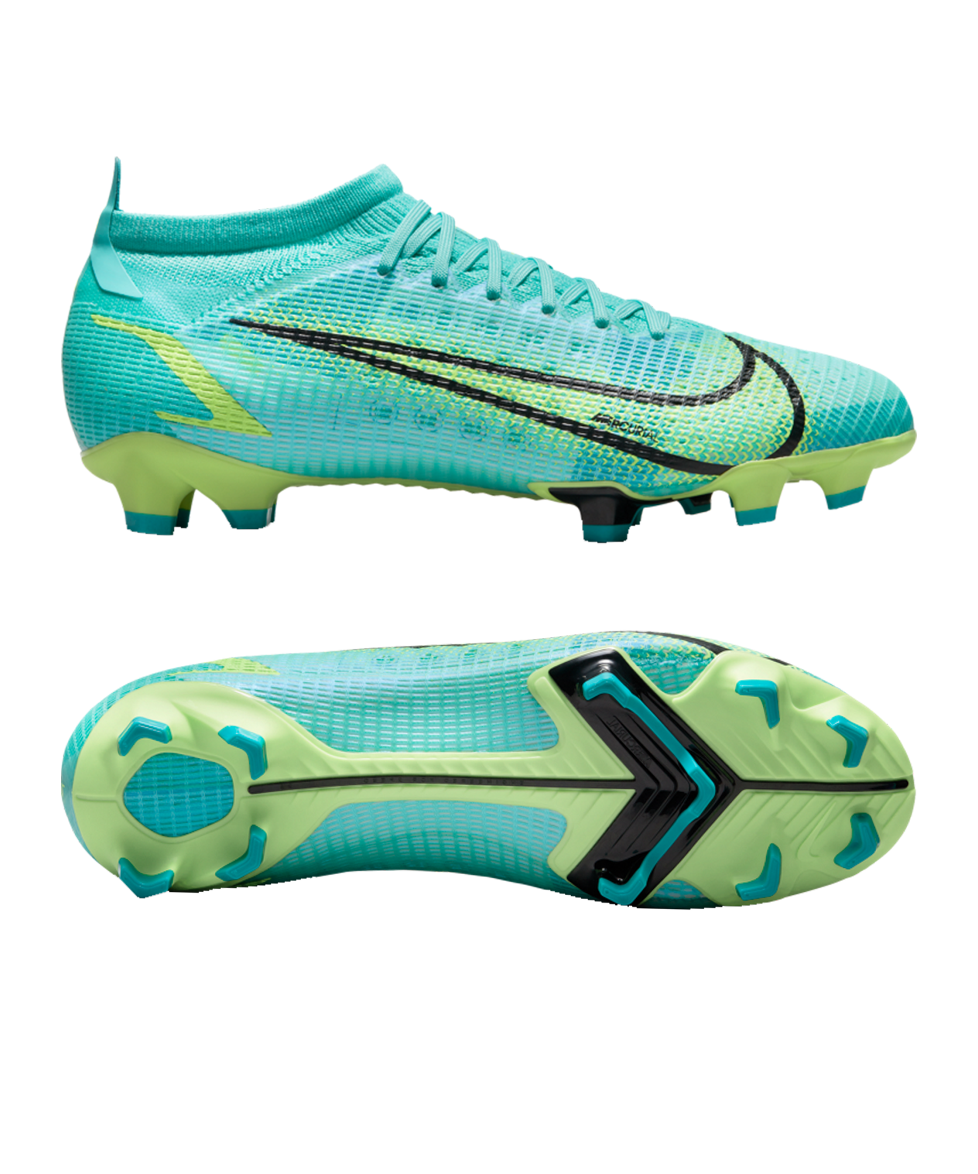 Blue and Green TF Artificial Turf Soccer Shoes - Elite Nike Mercurial Vapor  14