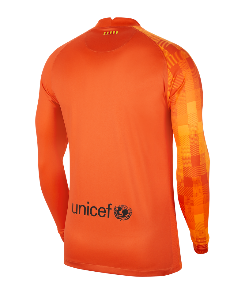 FC Barcelona Training Jersey Nike Orange Shirt Size Boys L