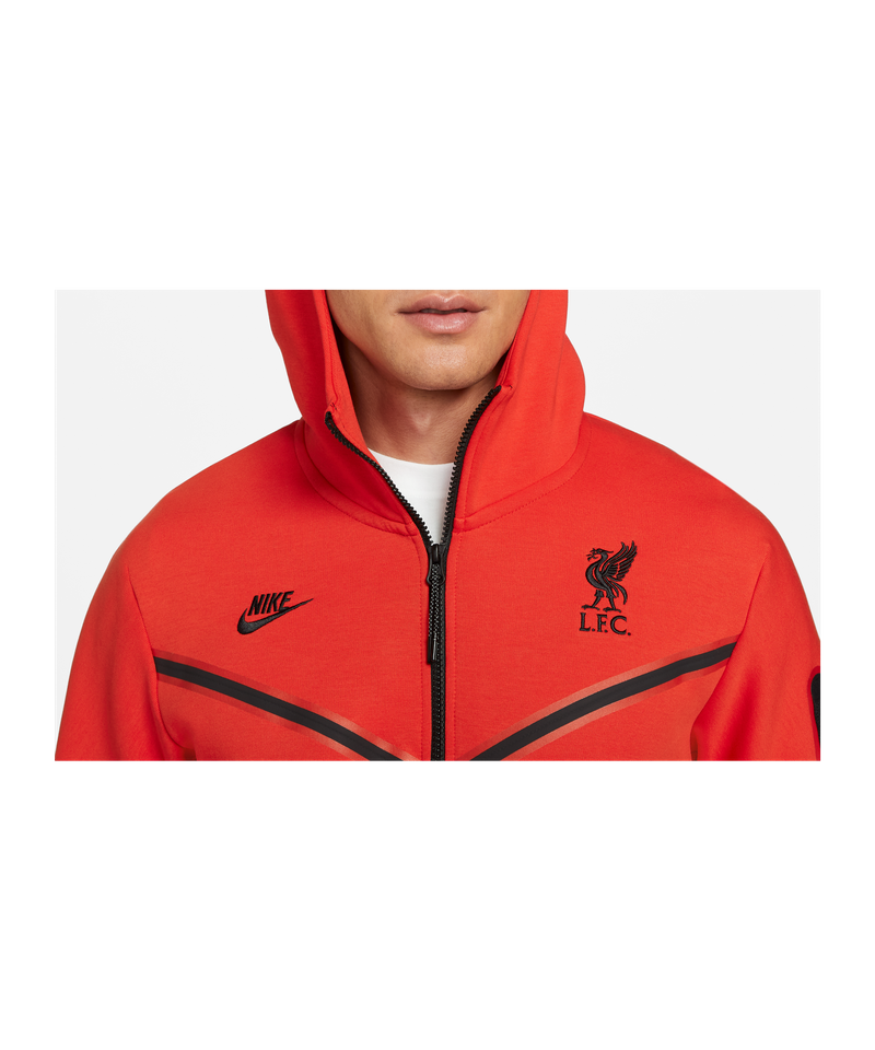 Nike Fc Liverpool Tech Fleece Full Zip Hoody Red