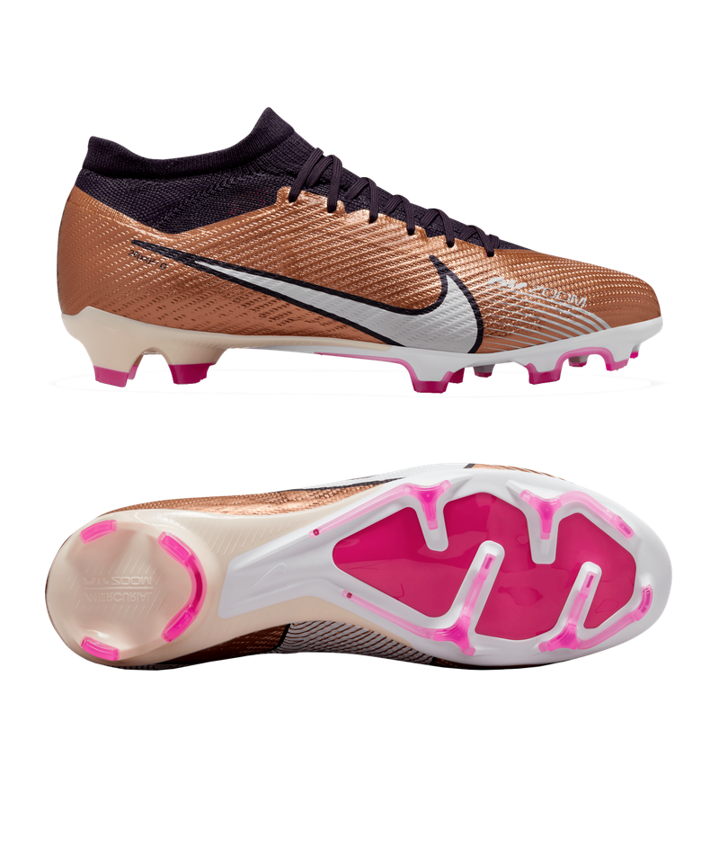 AG Artificial Grass Soccer Cleats  Nike Air Zoom Mercurial Vapor 15 Elite  in Orange, Black, Purple