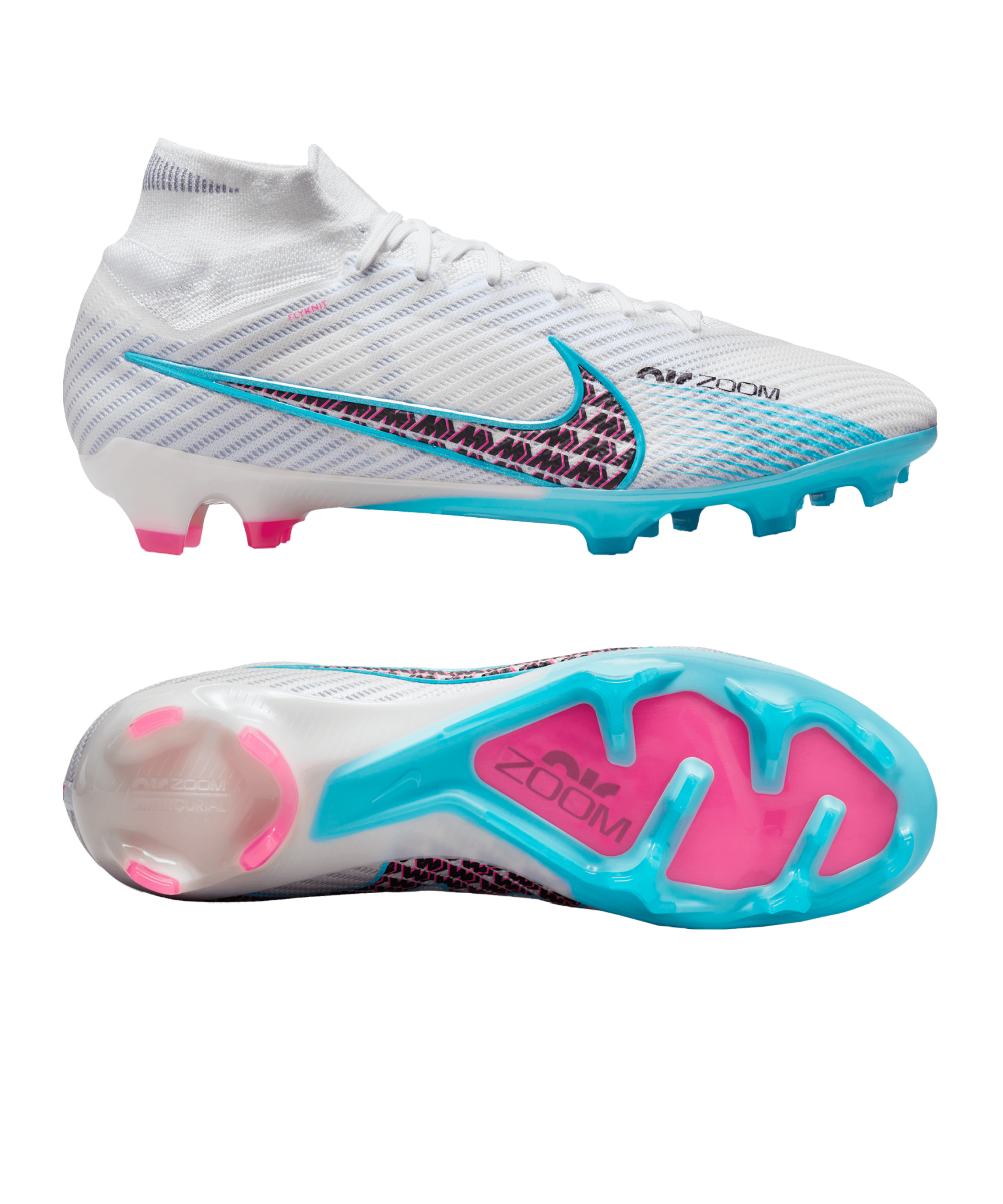 Nike Air Zoom Mercurial Vapor XV Elite FG Firm Ground Soccer Cleats Pink  Blue