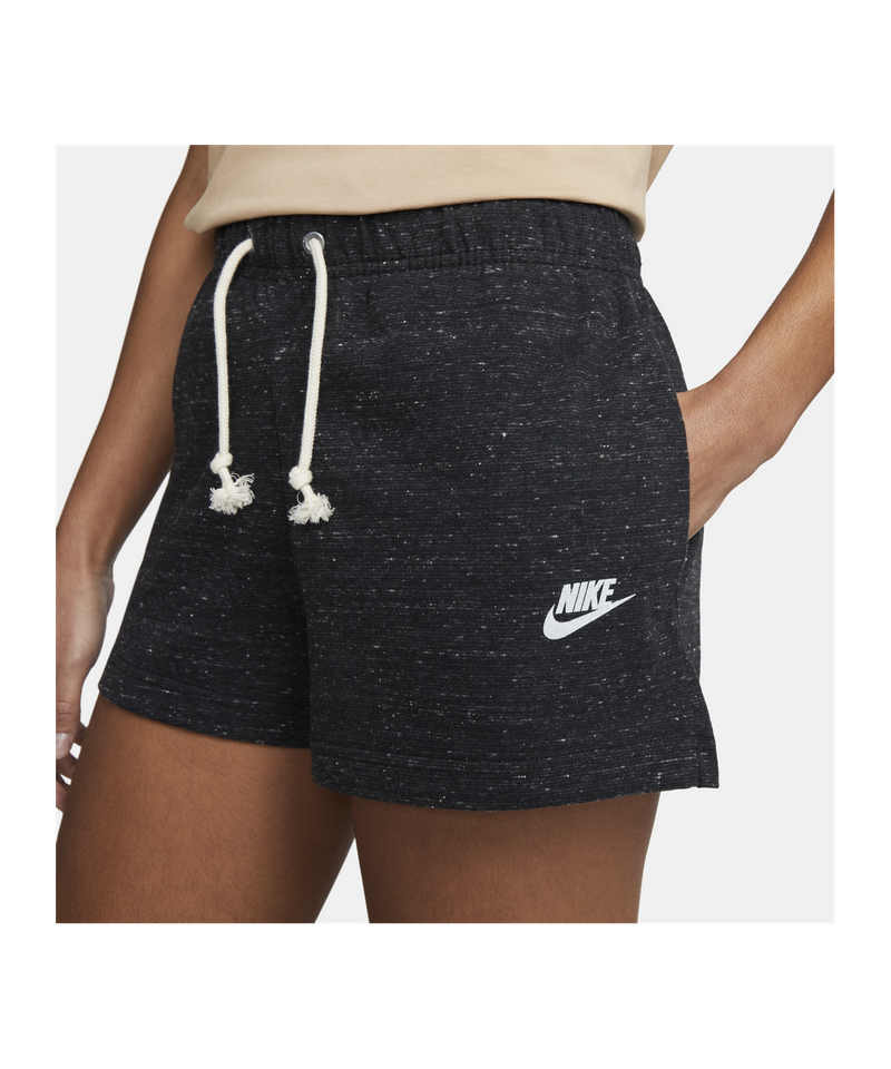 Vintage Nike Heather Grey / Black Sweat Shorts (Size L) — RootsBK