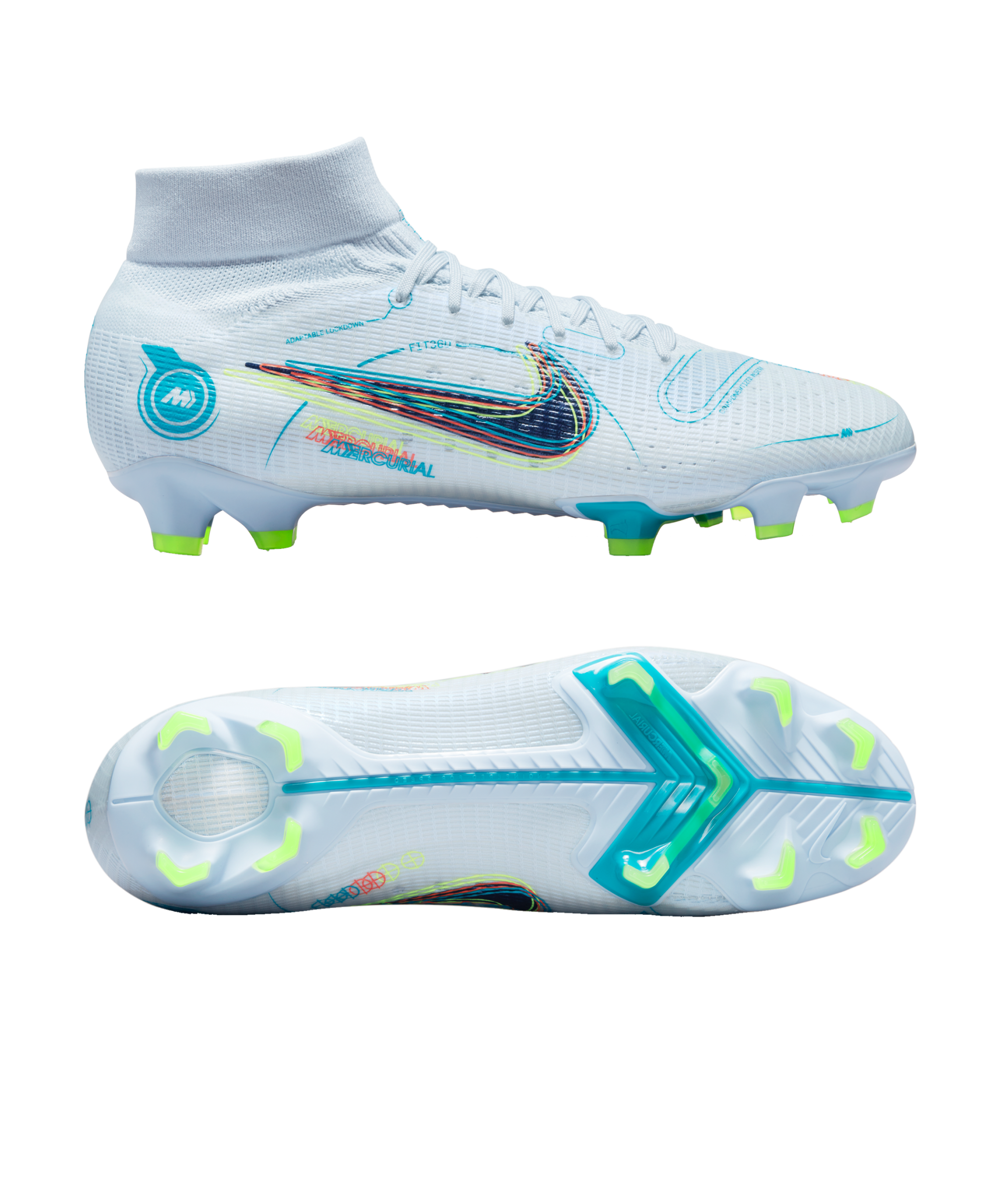 Top Quality Nike Mercurial Vapor 14 Elite Turf The Progress - White  Grey/Blue