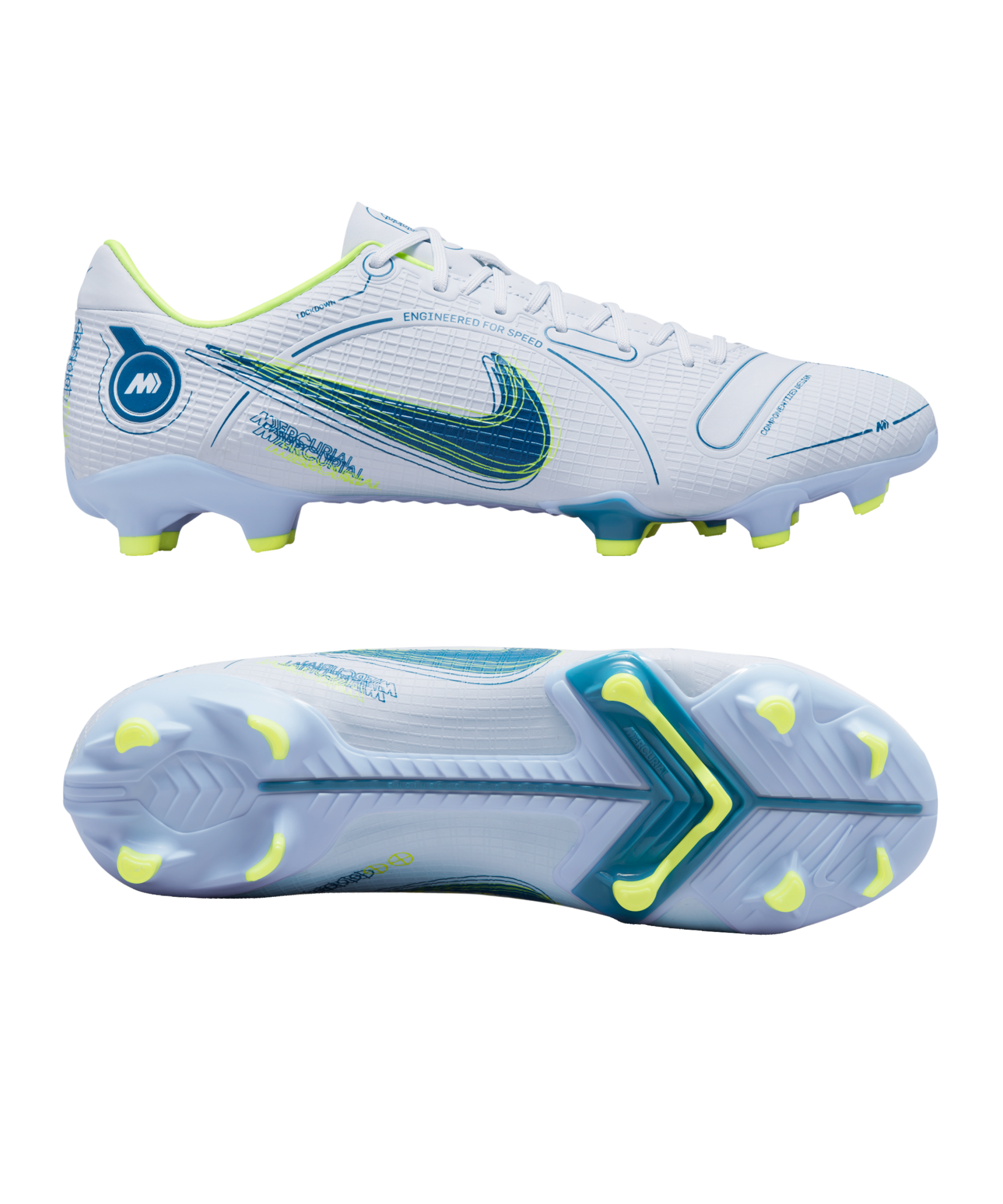 Top Quality Nike Mercurial Vapor 14 Elite Turf The Progress - White  Grey/Blue