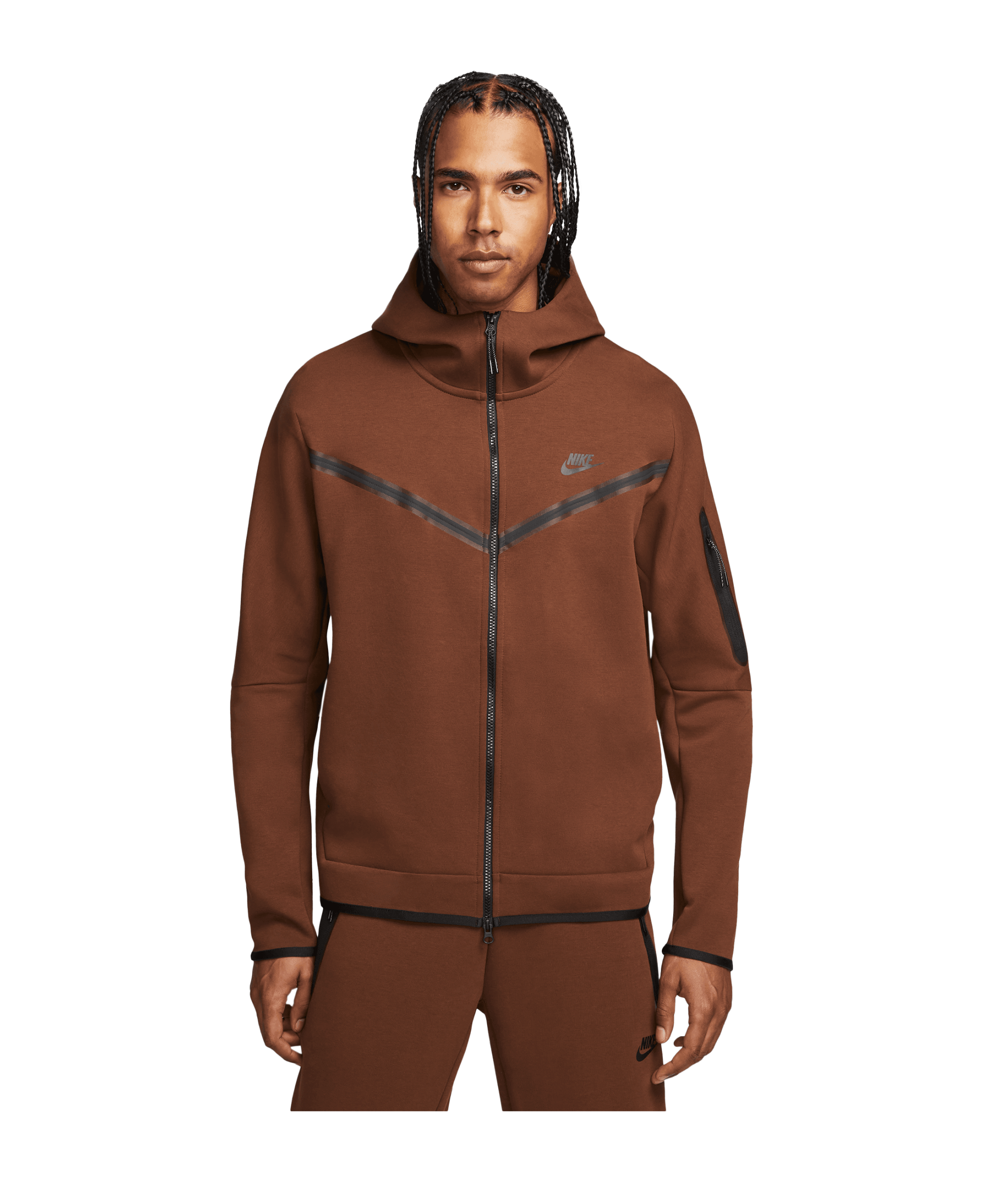 inzet Glans Darts Nike Tech Fleece Windrunner - Bruin