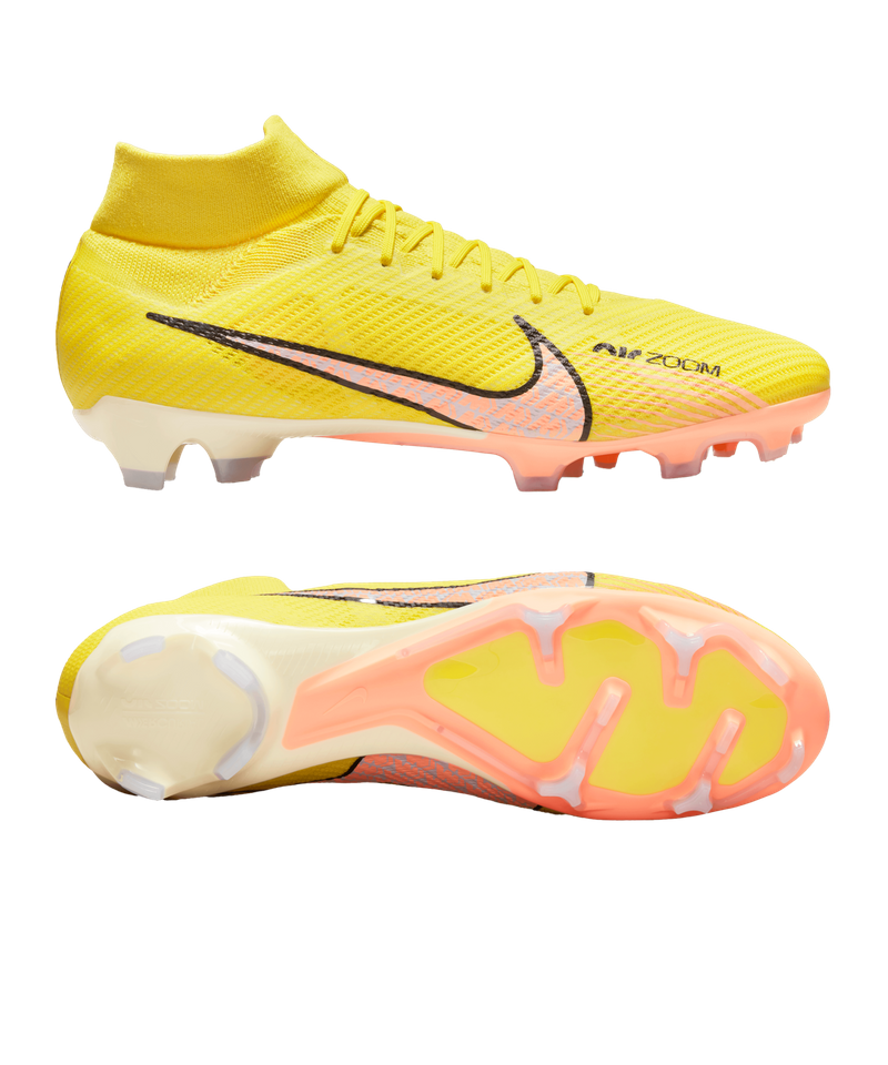 Nike Zoom Mercurial Superfly 9 Elite FG Soccer Cleats, Men's, Yellow/Orange