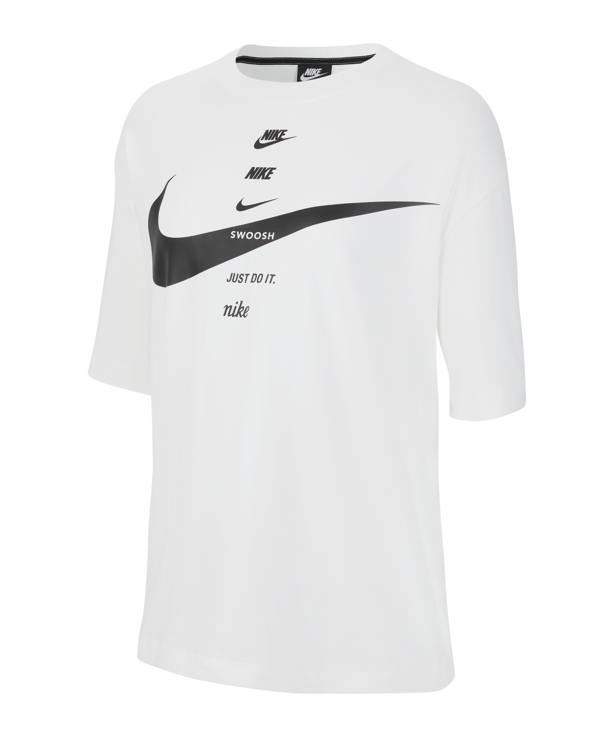 Nike swoosh 2024 t shirt women's