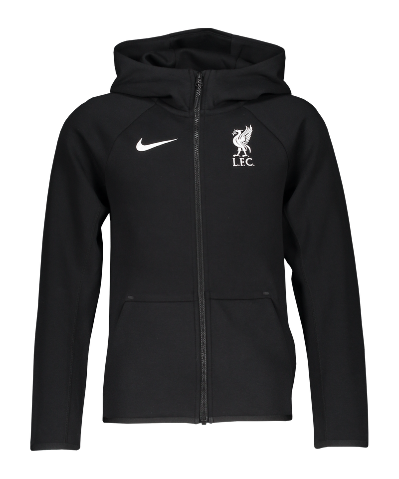 Nike Men's Black Liverpool Logo Tech Fleece Full-Zip Hoodie - Macy's