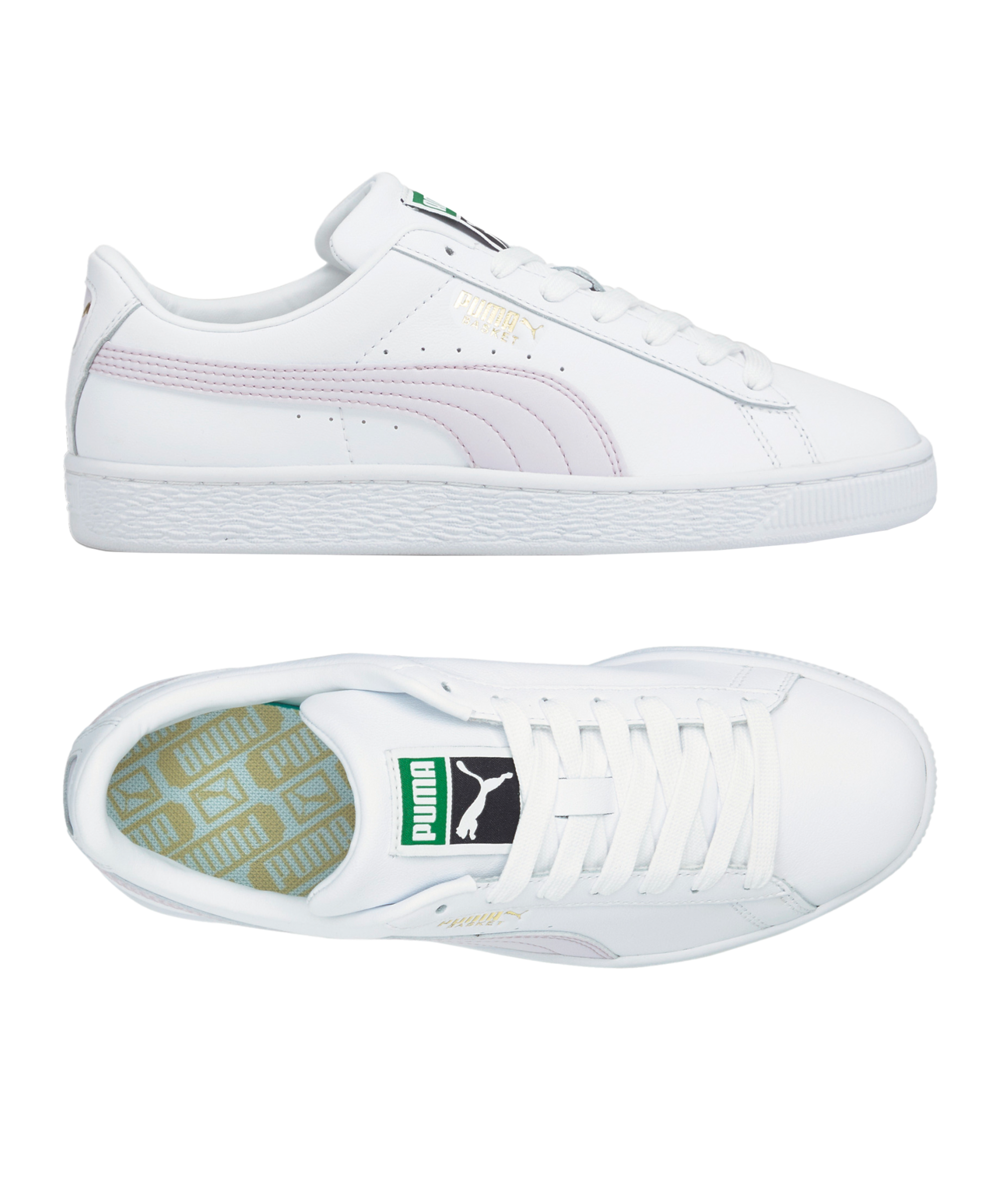 Puma basket best sale classic white sneakers