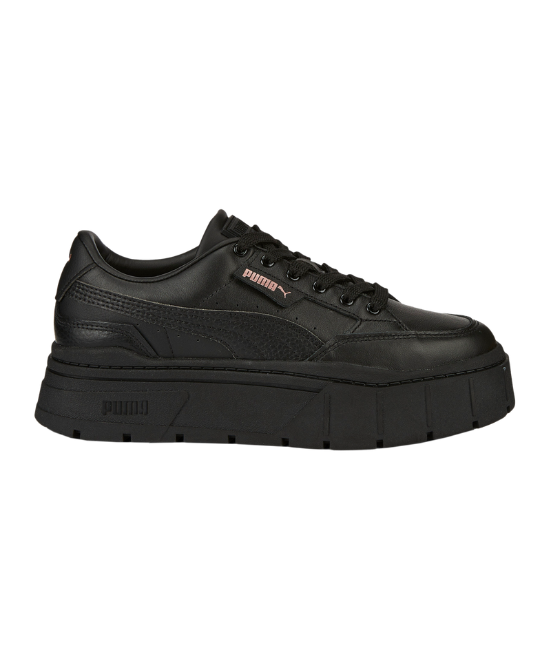 Womens black store leather puma shoes